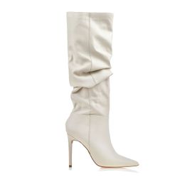Bota Salto Alto Atanado White