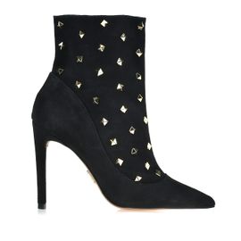 Bota Salto Alto Suede Preta