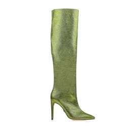 Bota Salto Alto Lizard Metal Lime