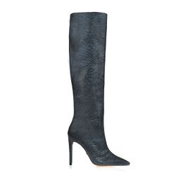 Bota Salto Alto Lizard Sparkle Preta