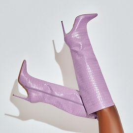 Bota Salto Alto Croco Lilac