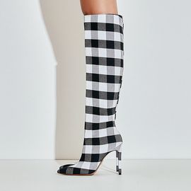 Bota Salto Alto Big Chess Preta