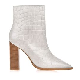 Bota Salto Alto Croco White