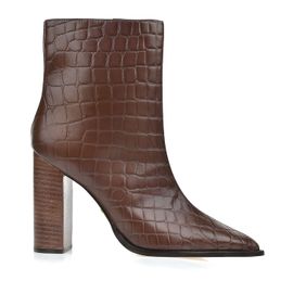 Bota Salto Alto Croco Coffee