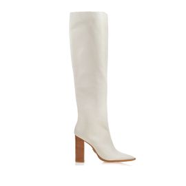 Bota Salto Alto Atanado White