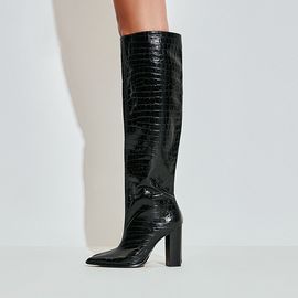Bota Salto Alto Croco Preta