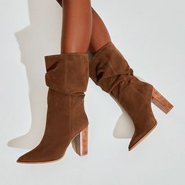 Bota Salto Alto Shammy Caramelo