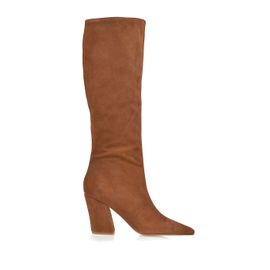 Bota Salto Alto Suede Camel