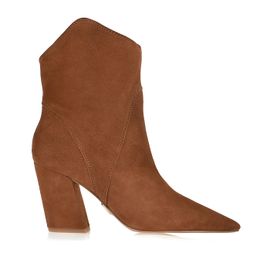 Bota Salto Alto Suede Camel