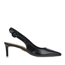 Slingback Salto Médio New Couro Preta