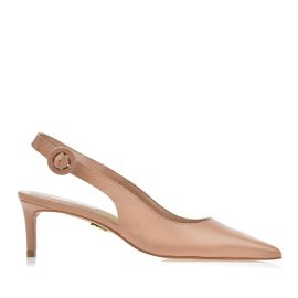 Slingback Salto Médio New Couro Pele