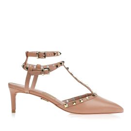 Slingback Salto Médio New Couro Pele