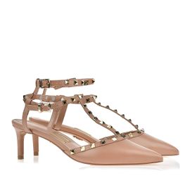 Slingback Salto Médio New Couro Pele