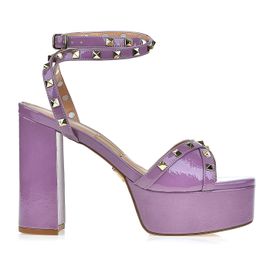 Meia Pata Salto Alto Shiny Lilac