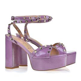 Meia Pata Salto Alto Shiny Lilac