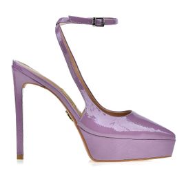 Meia Pata Salto Alto Shiny Lilac
