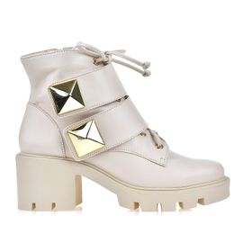 Bota Salto Médio New Couro Cotton