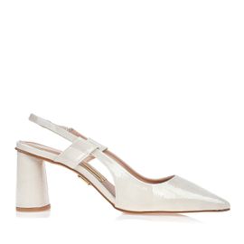 Slingback Salto Médio Shiny Cotton