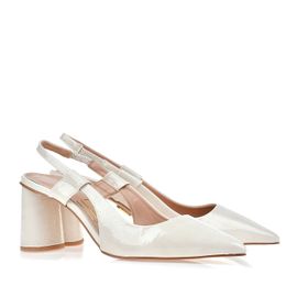 Slingback Salto Médio Shiny Cotton