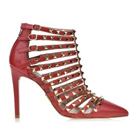 Ankle Boot Salto Alto New Couro Red
