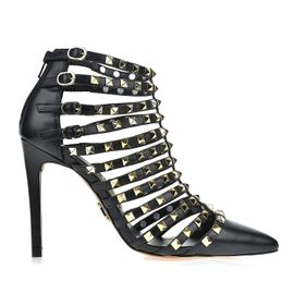 Ankle Boot Salto Alto New Couro Preta
