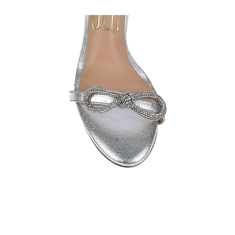 UZA Shoes - Sandália Salto Alto Metalizado Prata - Coleção UZA Shoes - Sandália Salto Alto Metalizado Prata - Coleção