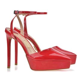 Meia Pata Salto Alto Lux True Red