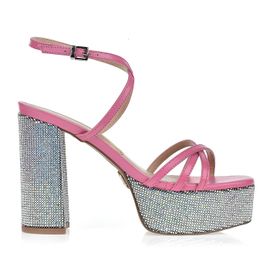 Meia Pata Salto Alto New Couro Strawbe