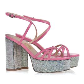 Meia Pata Salto Alto New Couro Strawbe