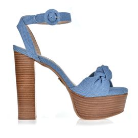Meia Pata Salto Alto Denim