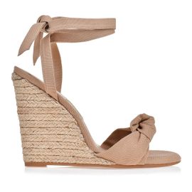 Anabela Salto Alto Lona Ari Light Tan