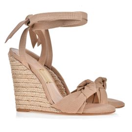 Anabela Salto Alto Lona Ari Light Tan