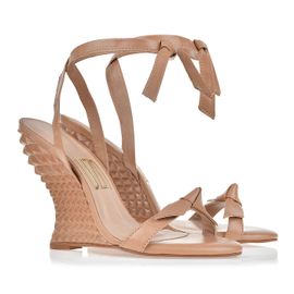 Anabela Salto Alto New Couro Pele