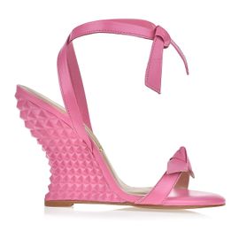 Anabela Salto Alto New Couro Strawbe