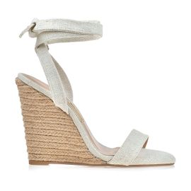 Anabela Salto Alto Linen