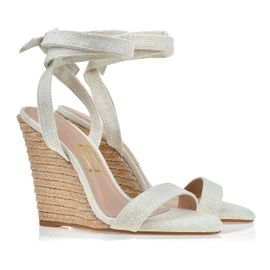 Anabela Salto Alto Linen