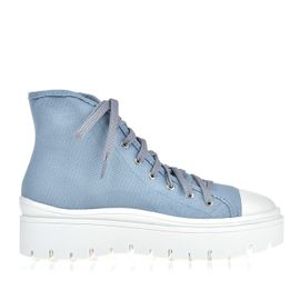 Tênis Salto Médio Lona Ari Indigo