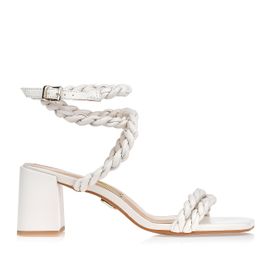 Sandália Salto Médio New Soft Off White