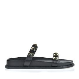 Flat Salto Baixo New Couro Preta