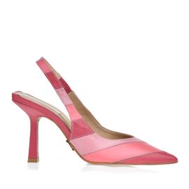 Slingback Salto Alto New Couro Fucsia