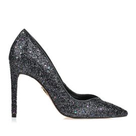 Scarpin Salto Alto Glitter Shinning Black