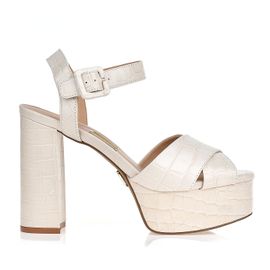 Meia Pata Salto Alto Croco Ice
