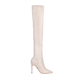 Bota Salto Alto Stretch Off White