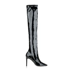 Bota Salto Alto Verniz Stretch Preta