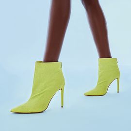 Bota Salto Alto Silk Neon Citrus