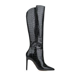 Bota Salto Alto Croco Preta