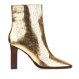 Bota Salto Alto Crocodile Spechio Gold