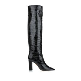 Bota Salto Alto Croco Preta