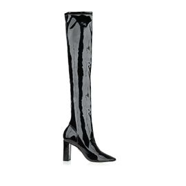 Bota Salto Alto Verniz Stretch Preta