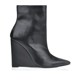 Bota Salto Alto New Couro Preta